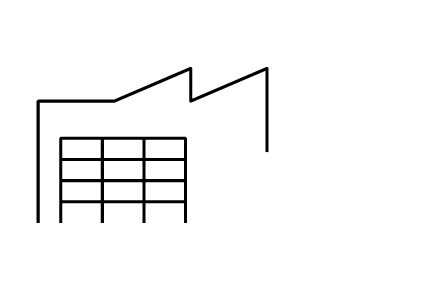 Piktogramm: Gewerbau und Industriebau